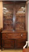 A George III mahogany secretaire bookcase W.126cm