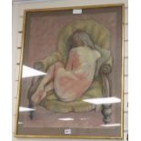 Michael Harvey, pastel, Nude on an armchair, signed and dated '68, 65 x 50cm