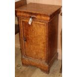 A 19th century bird's eye maple bedside cabinet H.74cm