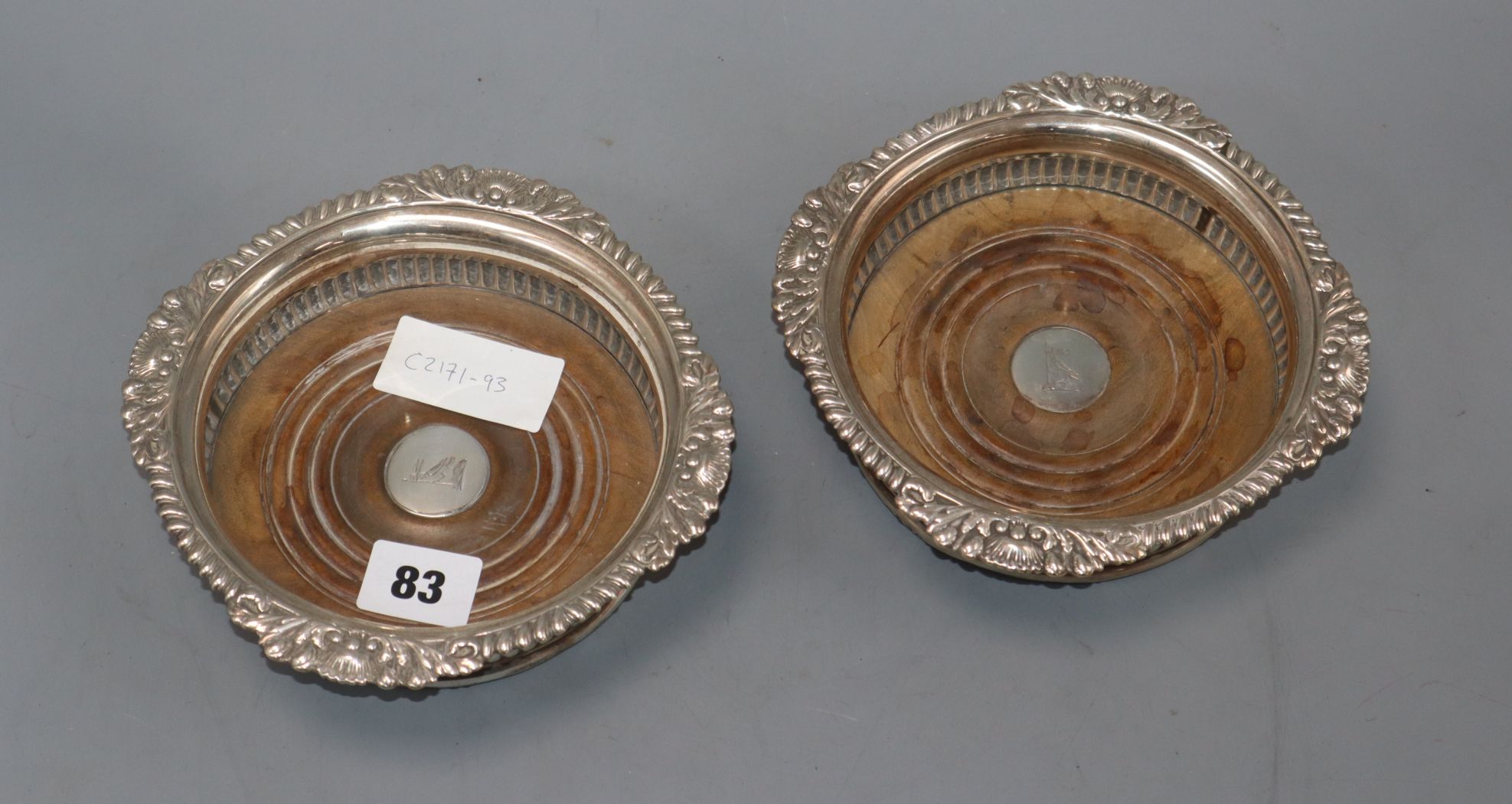 A pair of George IV silver decanter coasters, London 1820 by Samuel Hennell, 16.7 cm. - Image 2 of 4