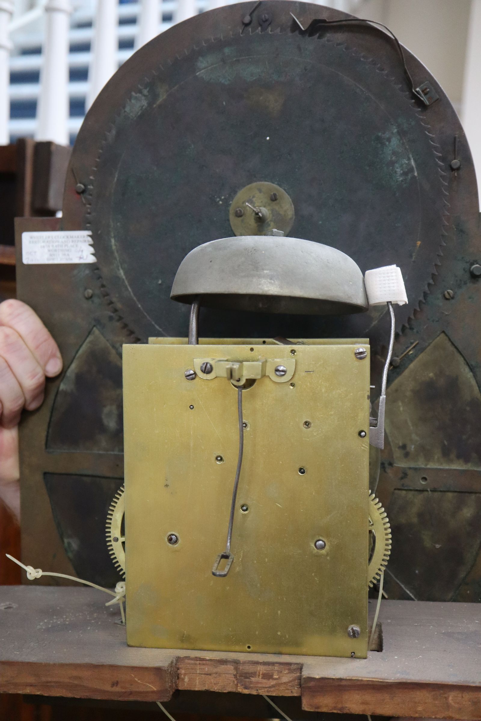 An 18th century oak 8 day longcase clock, with moonphase dial by John Smith, Chester H.approx. - Image 6 of 11