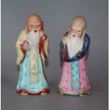 Two Chinese porcelain figures of a Sage height 14cm
