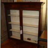 A Victorian mahogany two door display hanging wall cabinet H.69cm