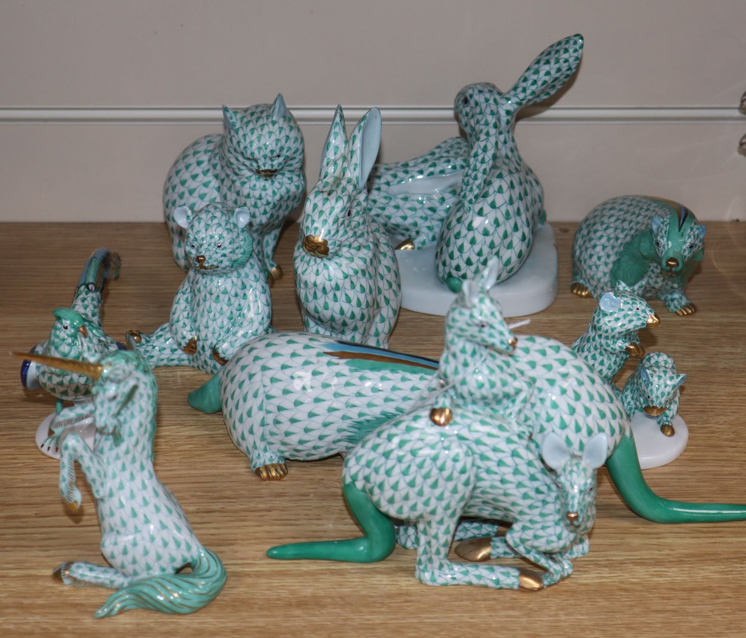 Ten Herend decorative animals