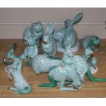 Ten Herend decorative animals