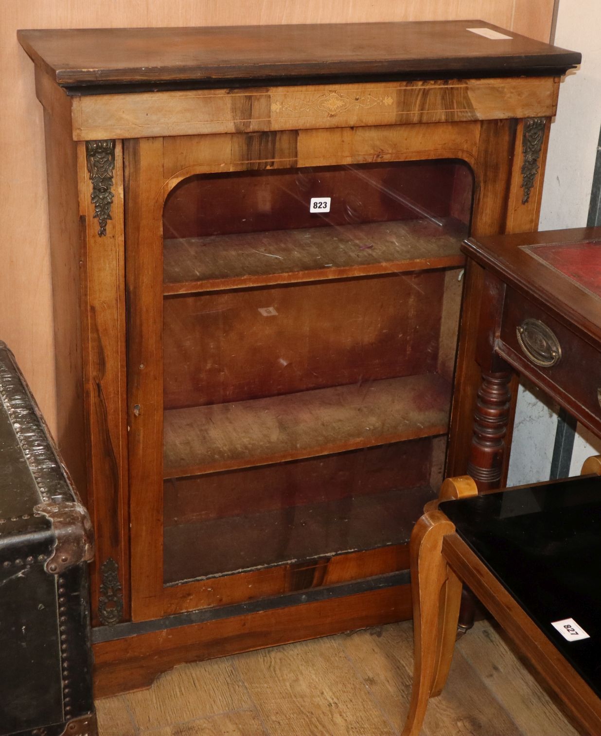 A late Victorian walnut pier cabinet W.78cm
