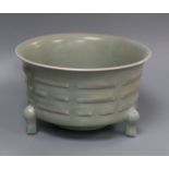 A celadon 19th/20th century censer with Ru glaze