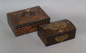 A Victorian coromandel box and a Sri Lankan box