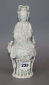 A Chinese porcelain figure of Guanyin (a.f.) height 23cm