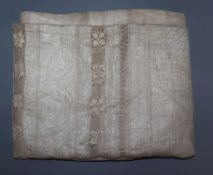 An early 20th century Chinese embroidered silk table cover