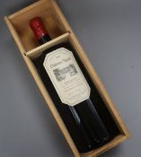 A cased double magnum of Chateau Vignole Bordeaux 2001 wine