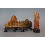 Two 19th century Chinese soapstone carvings