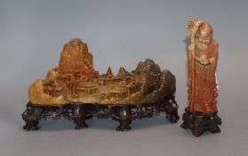 Two 19th century Chinese soapstone carvings