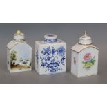 A Meissen tea caddy and two others