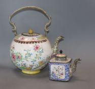 Two 18th century Canton enamel teapots