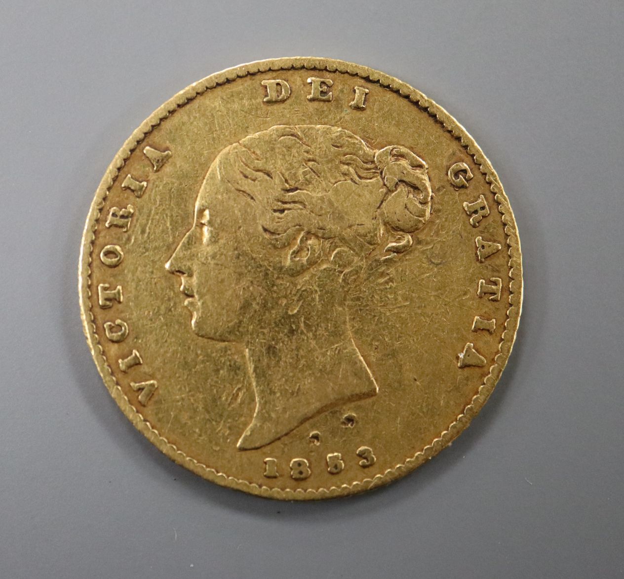A Victorian gold half sovereign, 1853. - Image 2 of 2