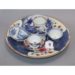 A group of 18th century Chinese export dishes, cup and tea bowls