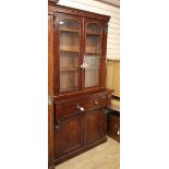 A Victorian mahogany secretaire bookcase W.111cm