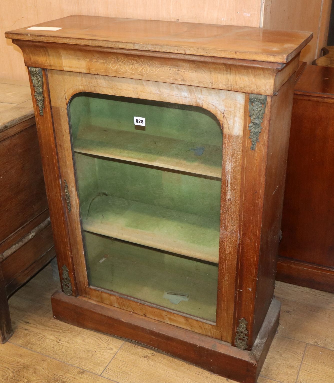 A Victorian walnut pier cabinet W.74cm