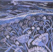 Annie Soudain, limited edition print, 'Moonlit Bay', signed, 9/25, 33 x 32cm