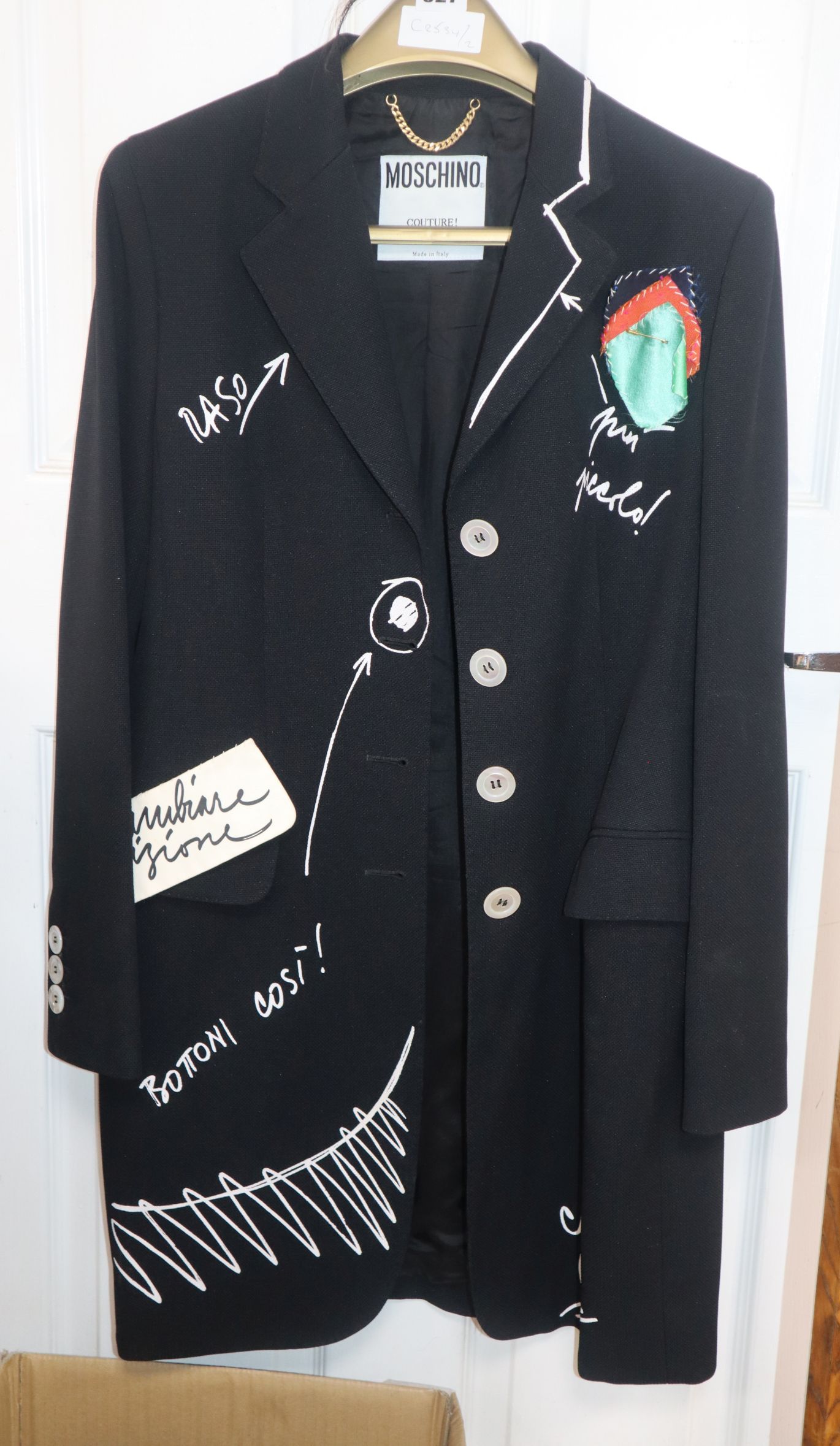 A 1980's Moscino couture Italian black jacket