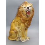 A 1960's maiolica lion height 60cm