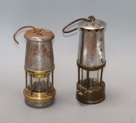 Two miner's lamps