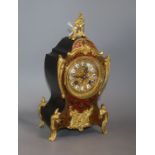An early 20th century French boulle mantel clock height 30cm