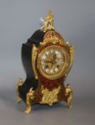 An early 20th century French boulle mantel clock height 30cm