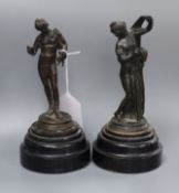 A pair of classical spelter figures