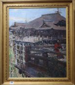 Roland Strasser (1895-1974), oil on canvas, "Kyoto, Japan", signed, 72 x 59cm