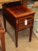 A Georgian style mahogany two drawer bedside chest H.59cm