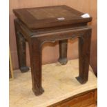 A Chinese caned hardwood low occasional table H.41cm