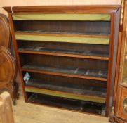 An Edwardian mahogany open bookcase W.134cm