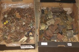 A quantity of Victorian and later furniture locks and keys