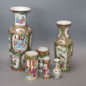 A group of Chinese famille rose vases etc tallest 31cm