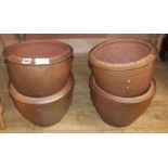 Four glazed earthenware garden planters Diam. 30cm