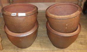 Four glazed earthenware garden planters Diam. 30cm