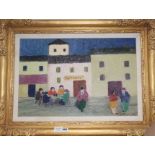 Balli Biaqu, oil on canvas, 'Osteria Grande', inscribed verso and dated 1990, 40 x 60cm