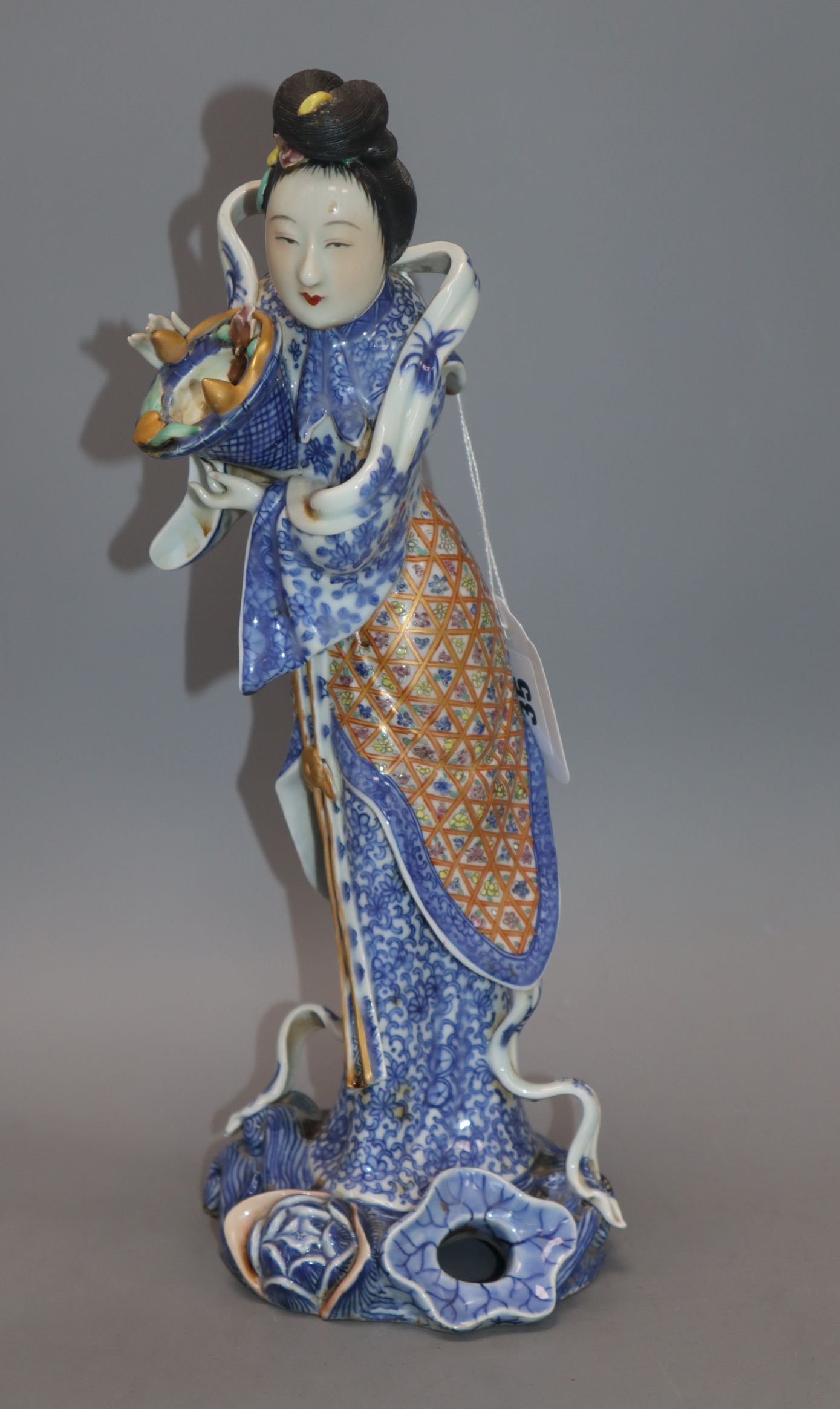 A Chinese famille rose figure of a lady height 33cm