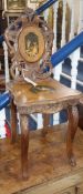 A late 19th/early 20th century Swiss musical side chair