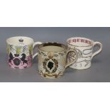 Three Wedgwood commemorative mugs including a 1953 Coronation example by Eric Ravilious and