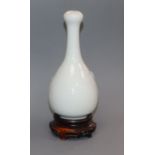 A Chinese garlic neck incised porcelain vase, Republic period Provenance - The owner and her