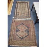 A Belouch prayer rug and a Caucasian mat largest 142 x 88cm