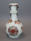 A Chinese famille rose garlic neck vase, Yongzheng period