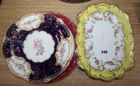 A pair of Minton porcelain dessert dishes and three others