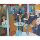 Robert Katz, oil on board, 'The Bistro, signed and dated '95, 50 x 60cm, Kinsman Robinson