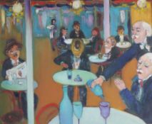 Robert Katz, oil on board, 'The Bistro, signed and dated '95, 50 x 60cm, Kinsman Robinson