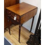 A Regency mahogany drop flap work table W.51cm