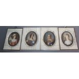 A set of four miniature portraits on ivory